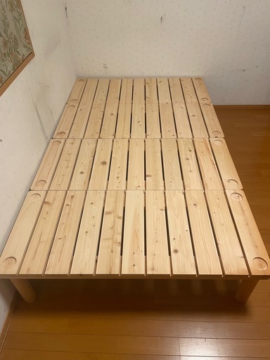家具の基 すのこベッド 幅120×長さ200×高さ35 セミダブル　国産ヒノキ