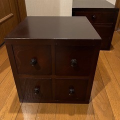 0円。引き出し(民藝調)2個、【取りに来てくれる方】の画像