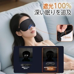 ホットアイマスク 充電式 光漏れゼロ設計 睡眠用 自動OFF 温感と冷却両用の画像