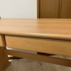 木製デスク 引き出し付き ナチュラルウッド 子供机 勉強机の画像