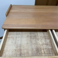 木製デスク 引き出し付き ナチュラルウッド 子供机 勉強机の画像