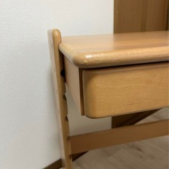 木製デスク 引き出し付き ナチュラルウッド 子供机 勉強机の画像