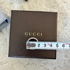 正規品 シルバーリング 箱 ポーチ付き GUCCI リング Ｇリング 指輪の画像