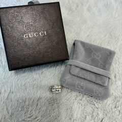 正規品 シルバーリング 箱 ポーチ付き GUCCI リング Ｇリング 指輪の画像