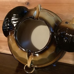 陶器　狸　たぬき　タヌキ　灰皿　阿蘇熊牧場　開運招福　福狸の画像