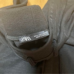 ZARA ブラック ドローストリング スラックス の画像
