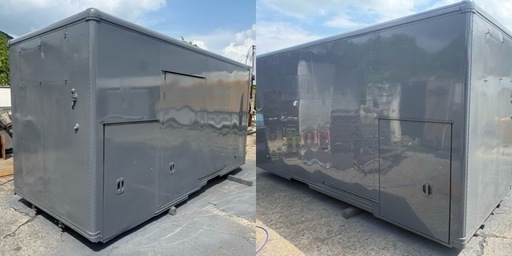 No.942 アルミバン 2t ロング 車  アルミ 箱 バイク 倉庫 トラック コンテナ 米 保管庫 物置 DIY