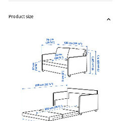 IKEA FRIDHULT ソファーベッド 美品 95％新 上門引き取り限定の画像