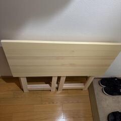 山善 折りたたみ デスク 木製 コンパクト ナチュラルの画像