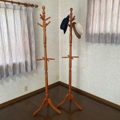 2本セット！
木製 アンティーク ポールハンガー ハンガーラック の画像