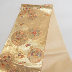 袋帯 正絹 丸文に鳳凰紋様 金糸 ゴールド系 六通柄 フォーマル 礼装 長さ440cm【中古】 【キモノオフ野々市若松店】の画像