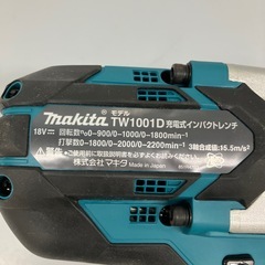 【中古】【店頭引取限定】インパクトレンチ MAKITA TW1001D ブルー 程度A 本体のみ コードレス式 18v 53 ¥20,000 (税込¥22,000)の画像