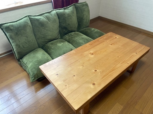 20%OFF!!【極美品!!定価43,000】購入2か月LOWYA2人掛け肉厚フロアソファ&折りたたみテーブルセット 20%OFF!!【極美品!!定価43,000】購入2か月LOWYA2人掛け肉厚フロア