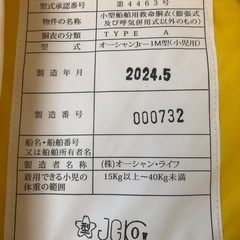 小児用ライフジャケットの画像