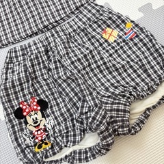〈104〉ベビー服　バースデイ　ギンガムチェックセットアップの画像