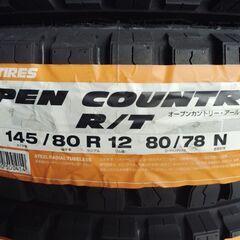 145/80R12 80/78N オープンカントリー R/T 新品タイヤ４本　工賃込33,000円の画像