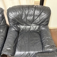 高級 本革ソファ 3人掛け 1人掛け(×2) ３つセット アンティークの画像