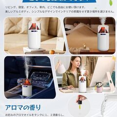 CANVUE 加湿器 小型 卓上 【2025新進化モデル・乾燥対策・液晶画面・火山型デザイン・水漏れ防止】 Type-C給電式 超音波式 大容量360ML RGBライト 自動停止機能 6-8畳 デスク 寝室 オフィス 車用 持ち運び便利 次亜塩素酸水対応 花粉の画像