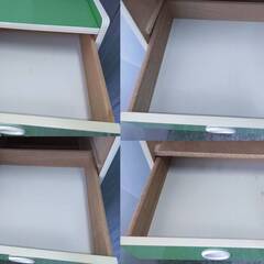 レトロポップ 7段チェスト グリーン 緑 昭和 タンス 収納 箪笥 電話台の画像