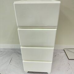 【世田谷手渡し限定】4段収納チェスト デコニ―チェスト4段 ホワイトの画像