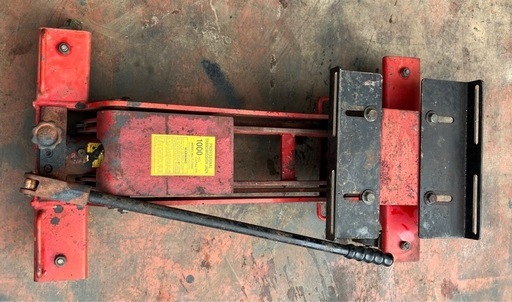 油圧式 トランスミッションジャッキ 中古フロアタイプ レッド 耐荷重約1.0t 約1000kg ミッションジャッキ ミッションリフト 低床
