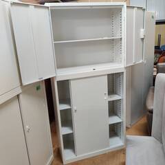 【愛品倶楽部柏店】在庫4点！ 生興 SEIKO 2段収納書庫 鍵付き ALZ-H32/ALZ-S34 上段両開き 下段引き違いの画像