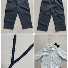 80サイズ　セレモニー服、正装、結婚式などに蝶ネクタイサスペンダー付　　の画像