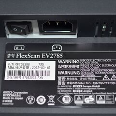 中古良品/EIZO/4K液晶ディスプレイ/液晶モニター/FlexScan EV2785/27インチ/日本製/確認済みの画像
