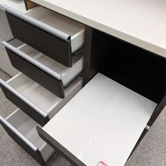【在庫限り】 キッチンボード  NITORI ニトリ ダイニングボード レンジボード 食器棚 スモークガラス 開扉:ダークブラウンの画像