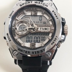 【未使用品】メンズ スポーツ腕時計 ダイバーウォッチ 30m防水 メンズ腕時計 シルバーの画像