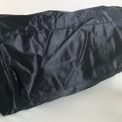 【中古品】3本ライン ブラック シルバー 筒形 ショルダーバッグ ボストンバッグ 旅行カバン 2way ハンドバッグ　の画像