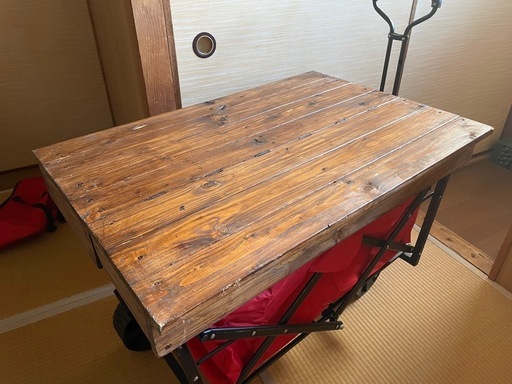 ⭐︎ キャンプなど　キャリー
ワゴン　手作りテーブル付き