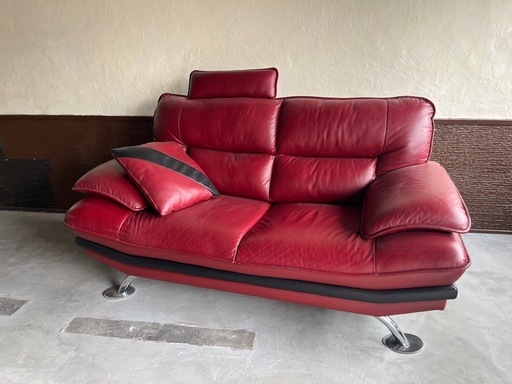 ニトリ 本革 レザーソファ 2P 2人掛け ソファ ロゾ 中古品 ④