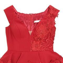 DEA. by ROBE de FLEURS ディアバイローブドフルール フラワーレース×ペプラムタイトミニキャバドレス DE1540 キャバドレスの画像