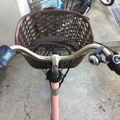 地域限定送料無料　パナソニック　ビビ　DX　8,9AH　子供乗せ　ピンク　パスウィズ　アシスタ　神戸市　電動自転車の画像