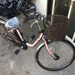地域限定送料無料　パナソニック　ビビ　DX　8,9AH　子供乗せ　ピンク　パスウィズ　アシスタ　神戸市　電動自転車の画像