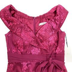 DEA. by ROBE de FLEURS ディアバイローブドフルール シフォンリボンベルトデザイン×刺繍レースタイトドレス DE1760 キャバドレスの画像
