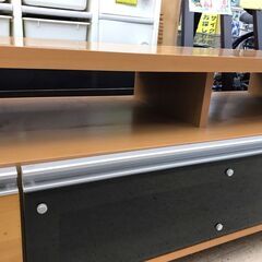 【ジャングルジャングル岩出店】【B90】テレビ台 ナチュラル 幅160cm×奥行48cm×高さ51cm ※キャスターに破損有※ 中古 家具 和歌山 岩出市 紀の川市 海南市の画像