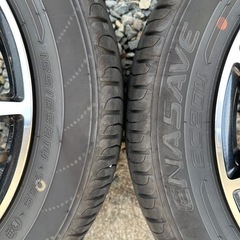 【取引中】【美品 バリ山】軽自動車用 社外品 14インチアルミホイール 2024年第22週製造分 DUNLOP ENASAVE EC204  155/65R14 75S バリ山タイヤ付き 4本セット 】MRワゴンからの取り外し 14X4 1/2J INSET 43 A-TECH  LIGHT WEIGHT  の画像