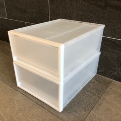無印良品　ＰＰ収納ケース・引出式・小 ２個セットの画像