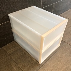 無印良品　ＰＰ収納ケース・引出式・小 ２個セットの画像