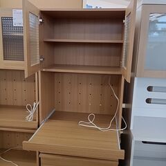 ★リユースのサカイつくば店★TK6460  食器棚 ナチュラル H173×D40×W60 クリーニング済みの画像
