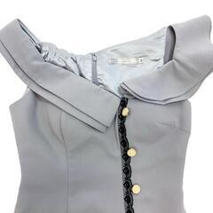 DEA. by ROBE de FLEURS ディアバイローブドフルール アシンメトリータイトミニキャバドレス DE2099 ダスティーブルー キャバドレスの画像