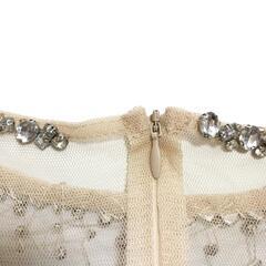 DEA. by ROBE de FLEURS ディアバイローブドフルール ビジューチュールｘ総レースタイトミニキャバドレス DE2371 ティールブルー S キャバドレスの画像