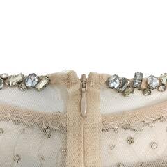 DEA. by ROBE de FLEURS ディアバイローブドフルール ビジューチュールｘ総レースタイトミニキャバドレス DE2371 ティールブルー M キャバドレスの画像