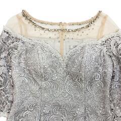 DEA. by ROBE de FLEURS ディアバイローブドフルール ビジューチュールｘ総レースタイトミニキャバドレス DE2371 ダスティーブルー キャバドレスの画像