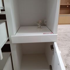 リユースのサカイ栃木店★ジモティ割あり★ NITORI ソレル100 食器棚 ホワイト W99.8×D42.3×H190.6 クリーニング済み TC10616の画像