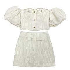 ROBE de FLEURS ローブドフルール ニットツイードオフショルセットアップタイトミニキャバドレス fm3269 キャバドレスの画像
