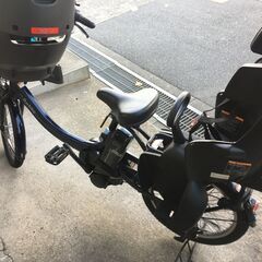 地域限定送料無料　ヤマハ　パスバビーアン　三人乗り　子供乗せ　15,4AH　紺　ギュットクルーム　ビッケ　神戸市　電動自転車の画像