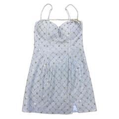 ROBE de FLEURS ローブドフルール ビジューリボンハートカットタイトミニキャバドレス fm3426 キャバドレスの画像